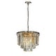 preview thumbnail 2 of 6, 6-Lights Modern 3-Tier Round Fringe Crystal Chandelier - W 20"