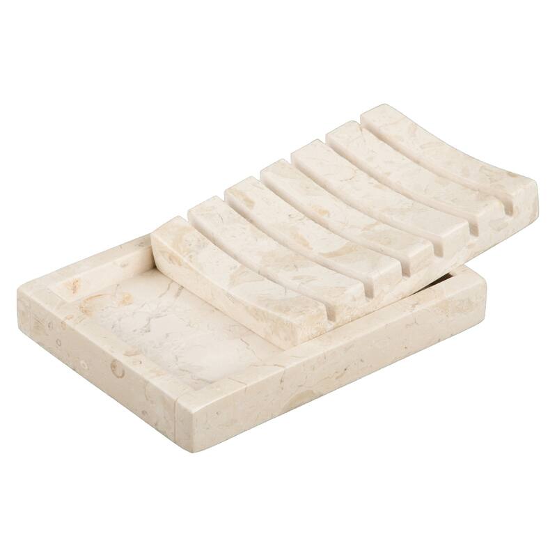 Creative Home Spa Collection Champagne Marble Soap Dish, Soap Tray, Soap Holder - Beige