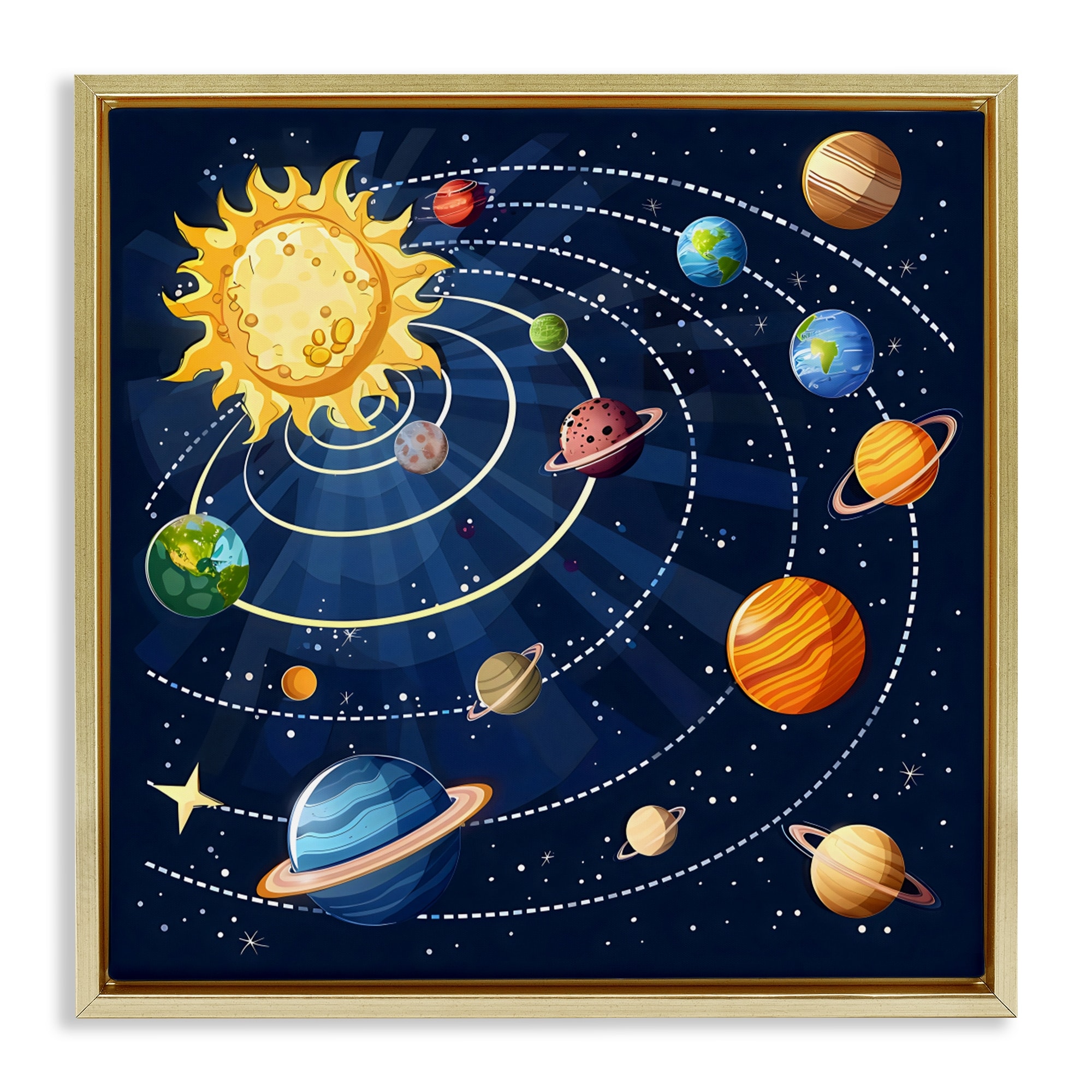 Stupell Planets In Orbit Framed Floater Canvas Wall Art Design By Creative Studio