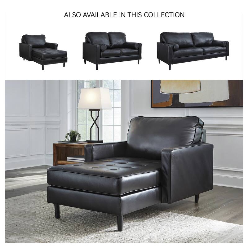 Signature Design by Ashley Bryceview Black Chaise - 42" W x 64" D x 39" H