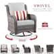 OVIOS 6-piece Rattan Wicker Patio Furniture Set Swivel Rocking Chair Set