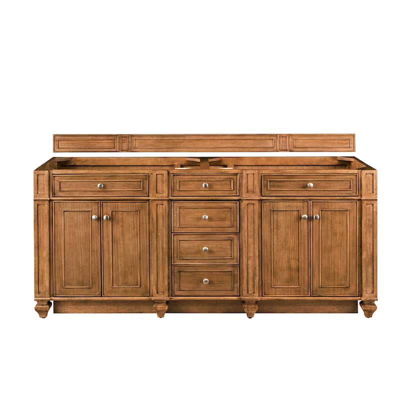 James Martin Vanities Bristol 72" Double Vanity, Saddle Brown - Saddle Brown Cabinet Base Only - No Top