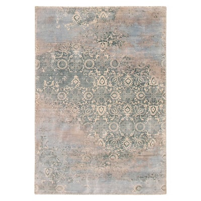 ECARPETGALLERY Hand Loomed Galleria Teal Viscose Rug - 5'1 x 7'6