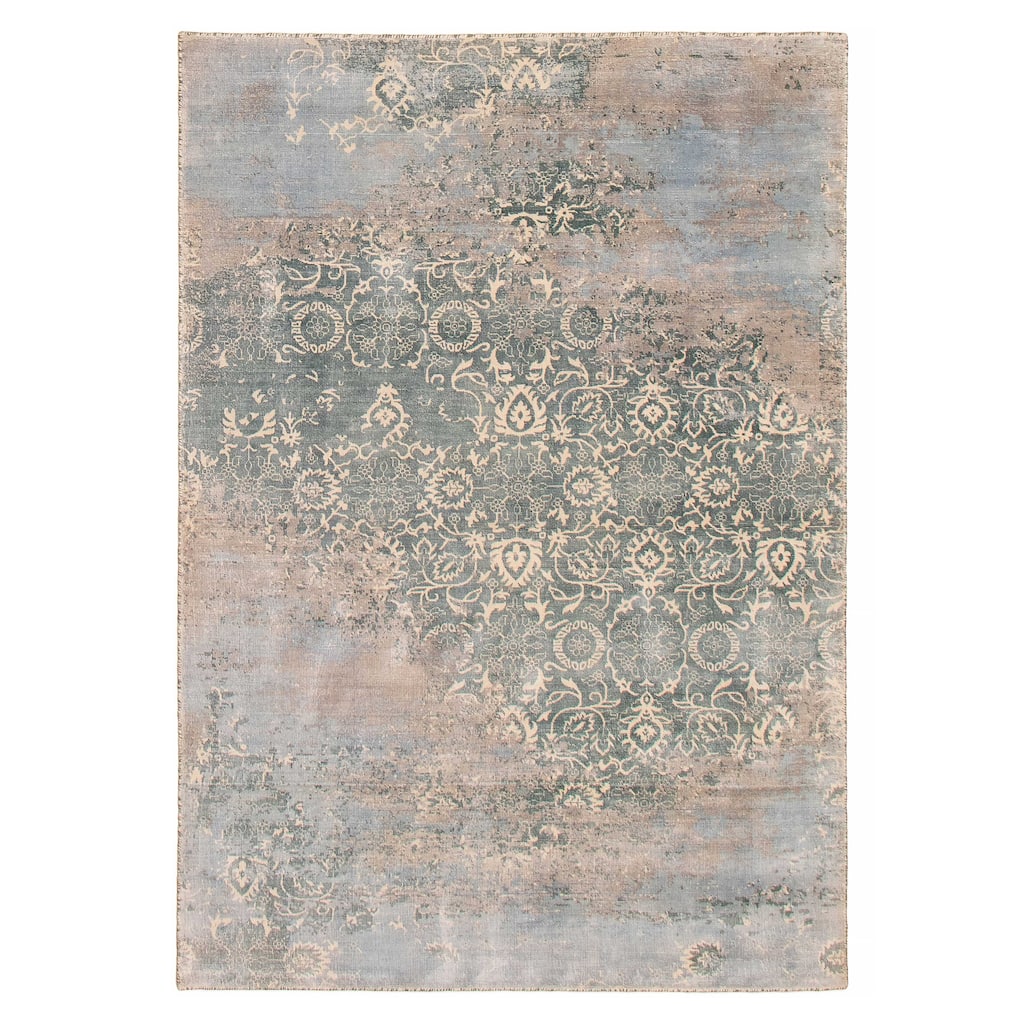 ECARPETGALLERY Hand Loomed Galleria Teal Viscose Rug - 5'1 x 7'6