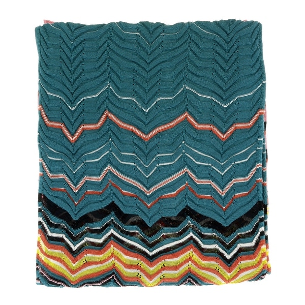 Missoni Teal/Brick Long Fine Zigzag Scarf - 16-71. Opens flyout.