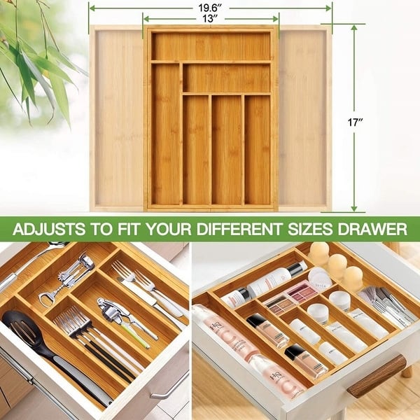 Bamboo Expandable Drawer Organizer - 7.7"x6.7"