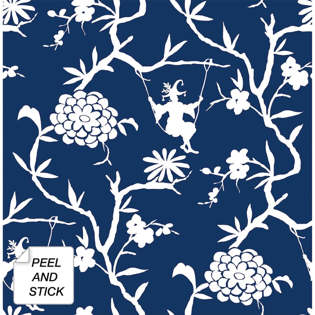 NextWall Chinoiserie Silhouette Peel and Stick Wallpaper