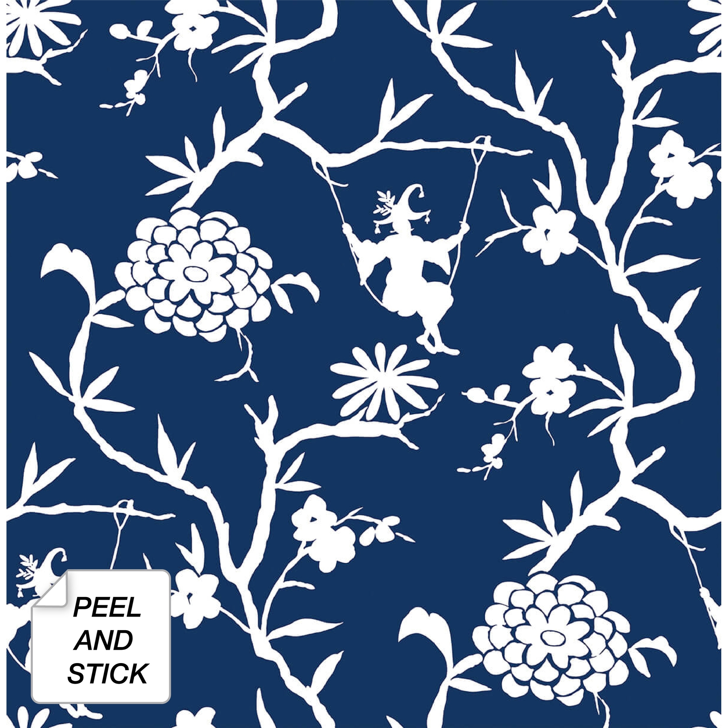 NextWall Chinoiserie Silhouette Peel and Stick Wallpaper