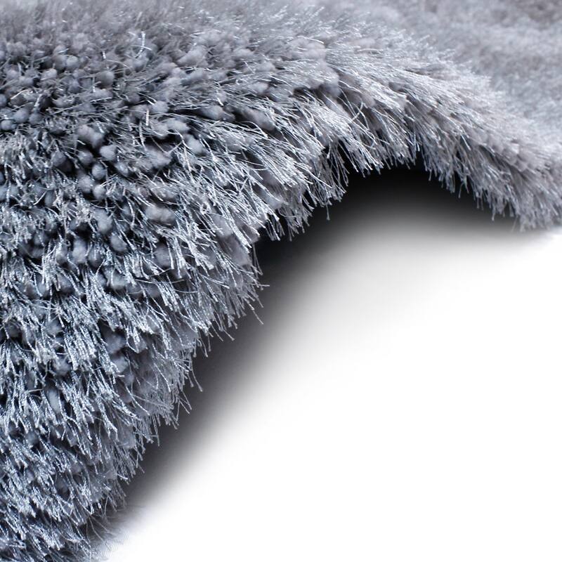 RugBerry Light Gray Shag Area Rug Shaggy Fluffy Soft Thick Pile