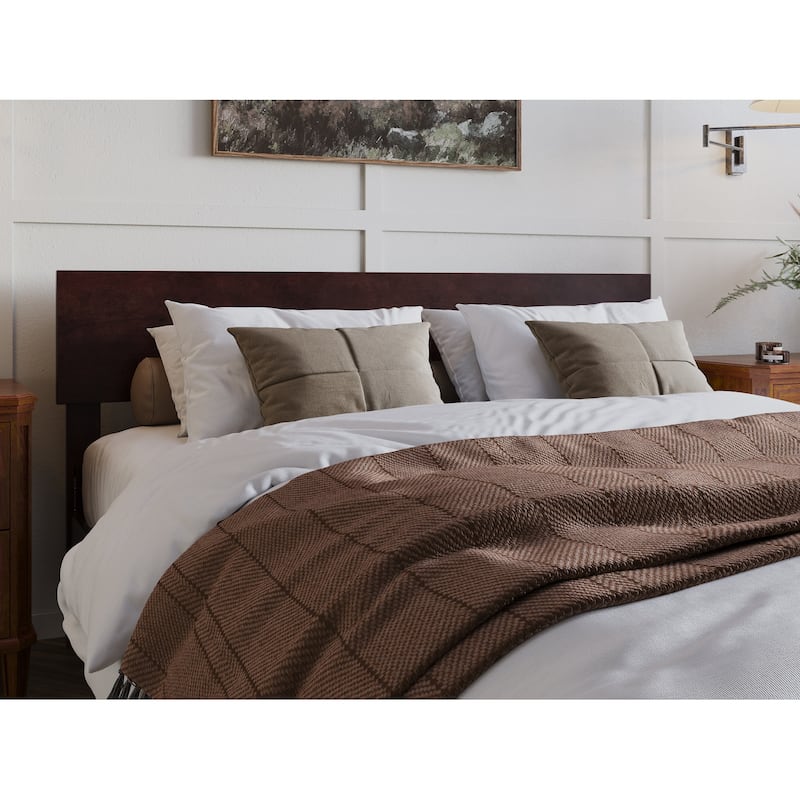AFI Orlando Headboard with Attachable Charger - Espresso - Queen