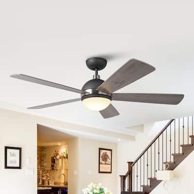 52-inch Graphite Wooden Modern Ceiling Fan with Light and Remote - Timber Gray