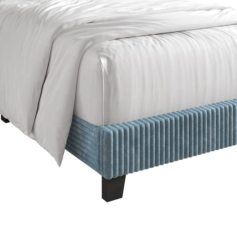 CraftPorch Corduroy Elegant and Chic Velvet Upholstered Bed