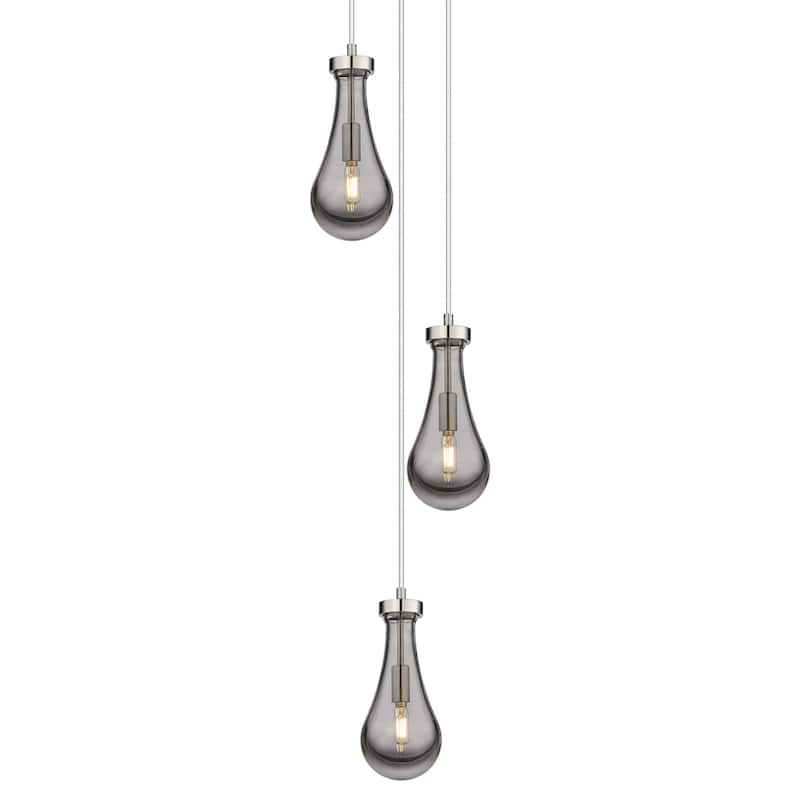 Innovations Lighting 113-451-1P-12-13 Owego Pendant Owego 3 Light 13" - Brushed Satin Nickel / Light Smoke
