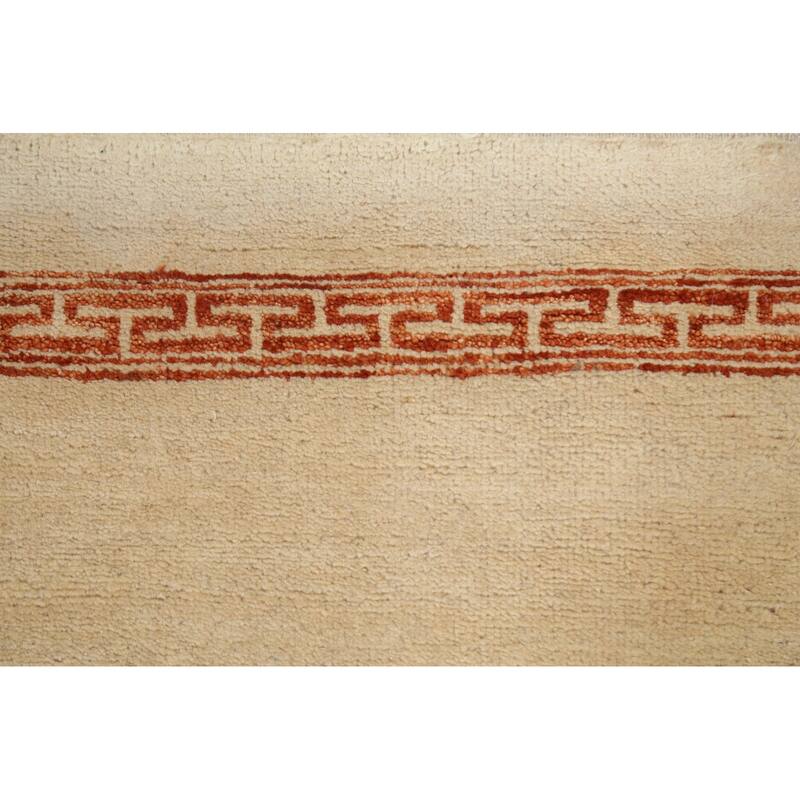 Bordered Neutral Gabbeh Kashkoli Oriental Runner Rug Wool Hand-knotted - 2'5" x 9'10"