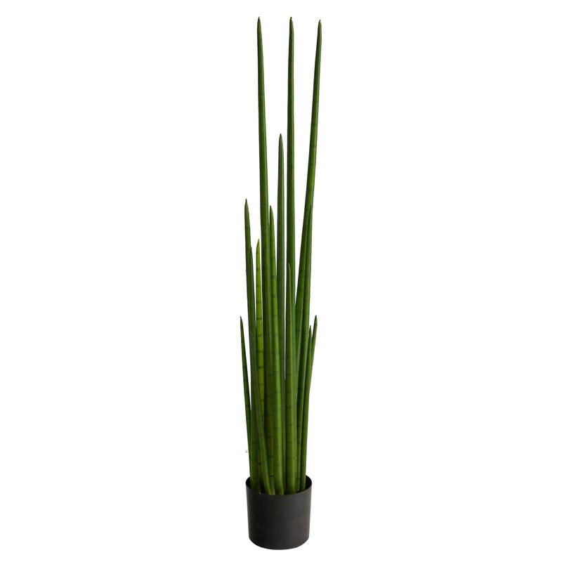 Artificial Wheat Grass Plant in Planter - 64 Inch Tall Decorative Greenery for Home Decor - Green - 60