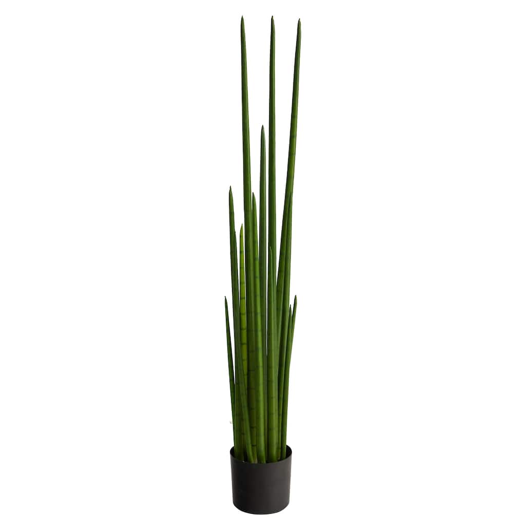 Artificial Wheat Grass Plant in Planter - 64 Inch Tall Decorative Greenery for Home Decor - Green - 60