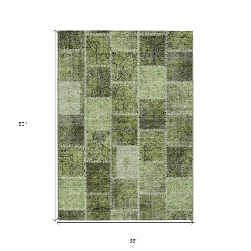 HomeRoots Patchwork Transitional Rectangle Outdoor Rug