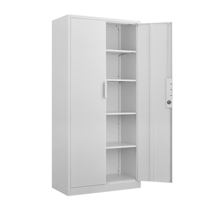Modern 2-Door Filing Cabinet, Organization Cabinet with Lock, 4 Adjustable Shelves, for Commercial Office and Home Office