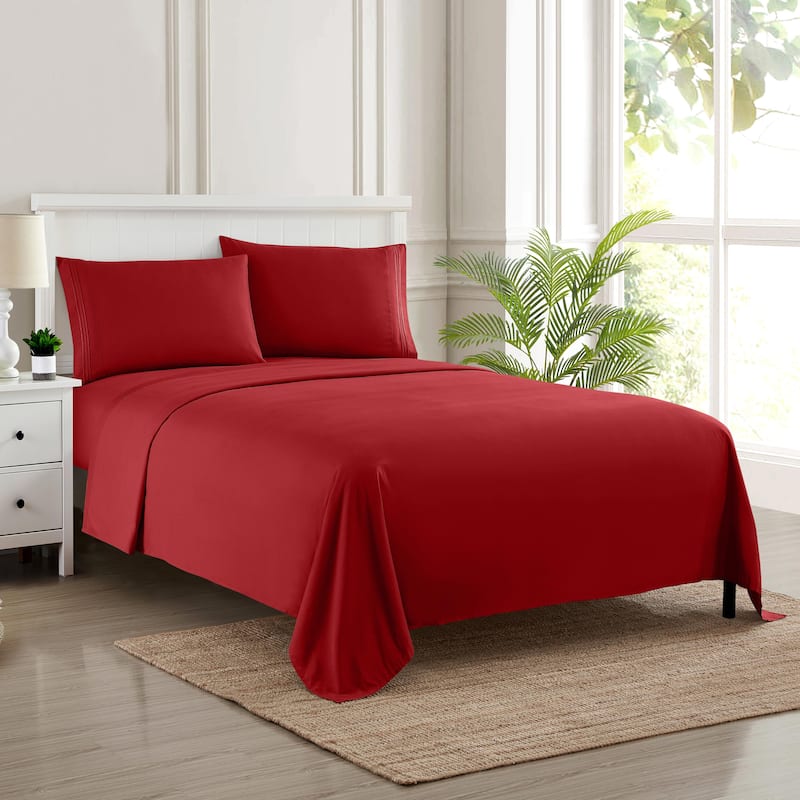 RV Queen 6-Piece Bed Sheet Set - Red
