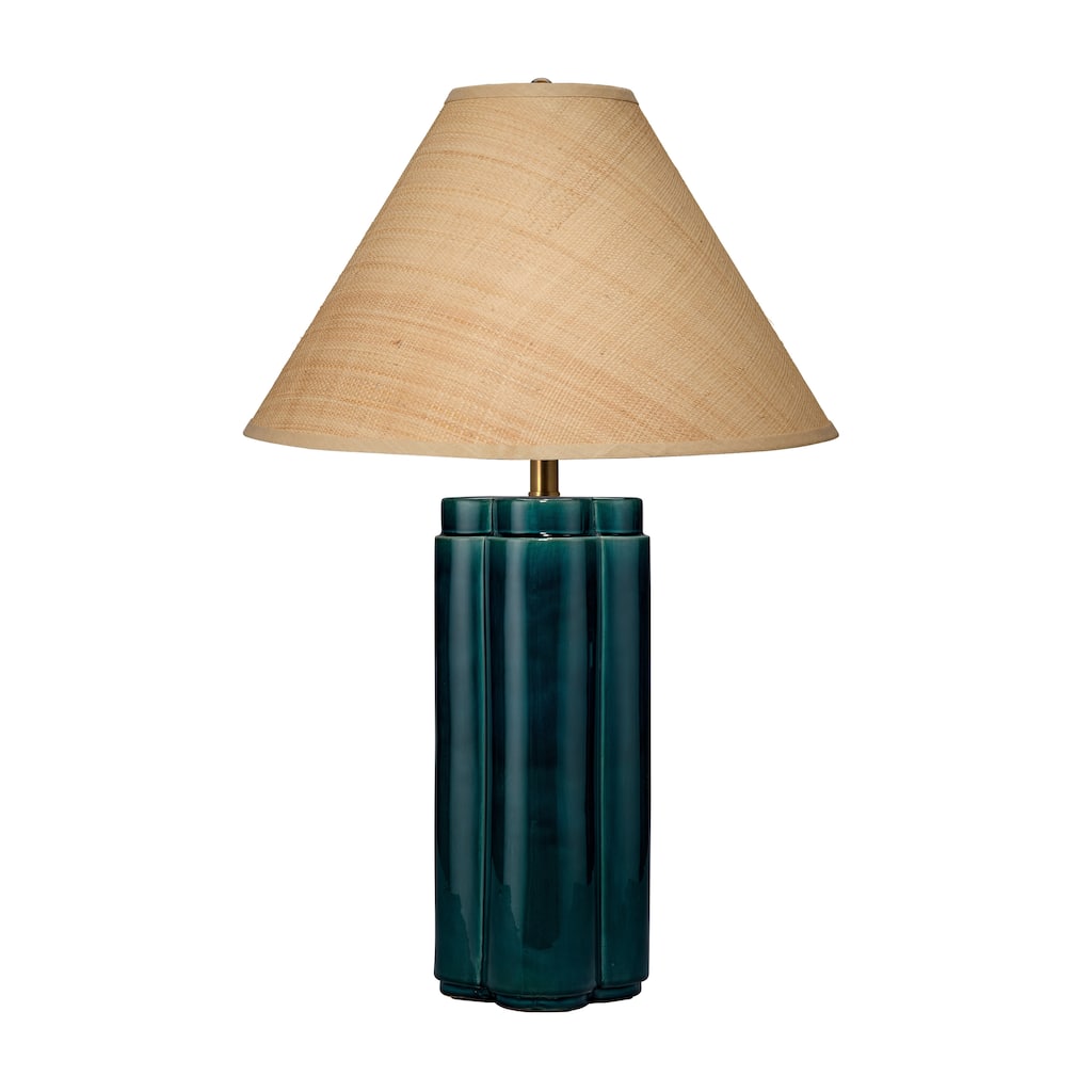 Jamie Young Allister Ceramic Table Lamp with Raffia Shade