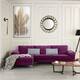 Velvet Upholstered L-Shape Sectional Sofa