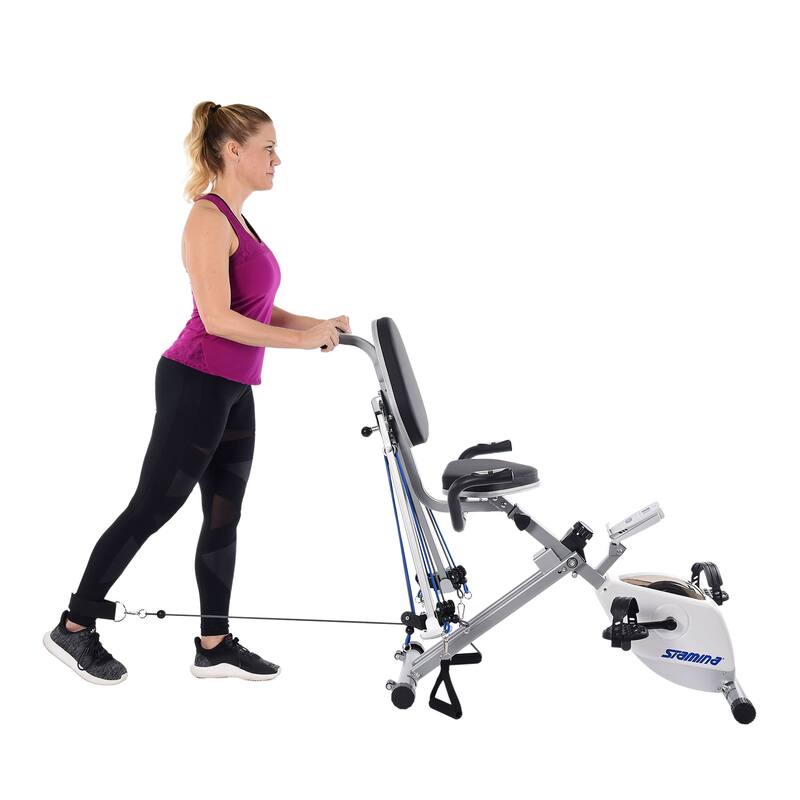Stamina Products Strength System Stationary Magnetic Fitness Exercise Bike - 48 x 29.5 x 52.5 inches