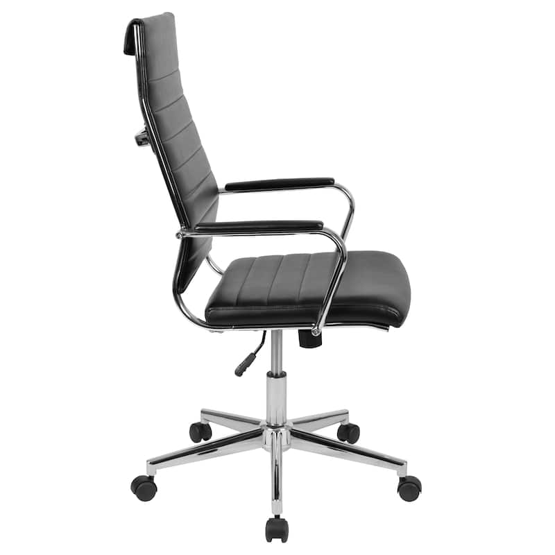 High Back LeatherSoft Contemporary Ribbed Executive Swivel Office Chair