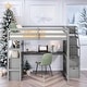 preview thumbnail 1 of 34, Twin Loft Bed with Desk and Shelves, Drawers, Storage Staircase, Gray Grey