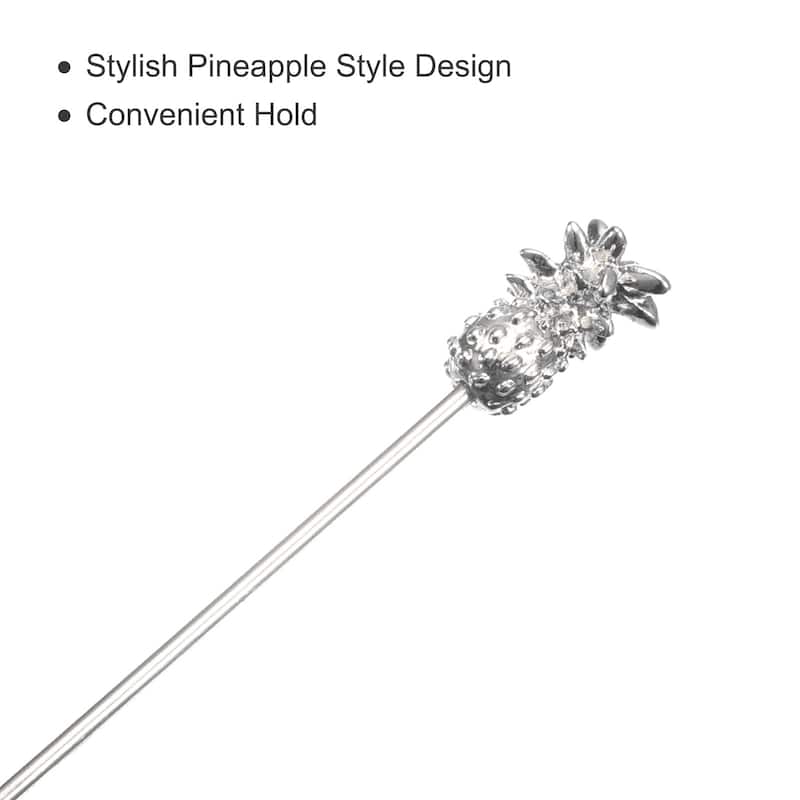 Metal Cocktail Toothpicks Pineapple Drink Picks Cocktail Skewers 5Pcs - 4.41"