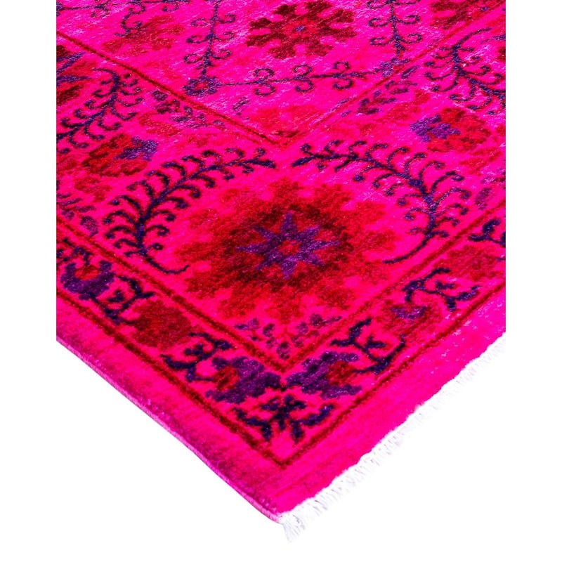 Overdyed, One-of-a-Kind Hand-Knotted Area Rug - Pink - 7' 10" x 10' 2"