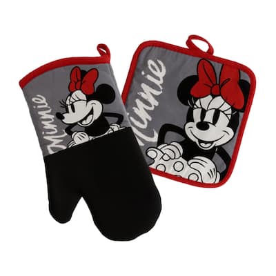 Minnie Mouse "Standing" Disney Oven Mitt and Potholder Combo Pack