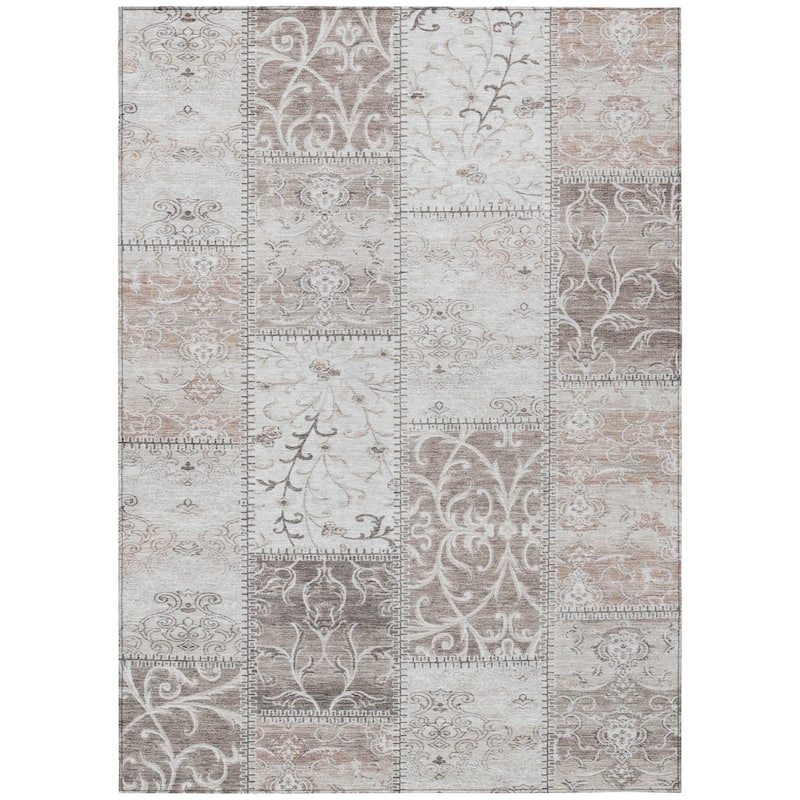 Elz Patchwork Weather Resistant Classic Meets Modern Outdoor Rug