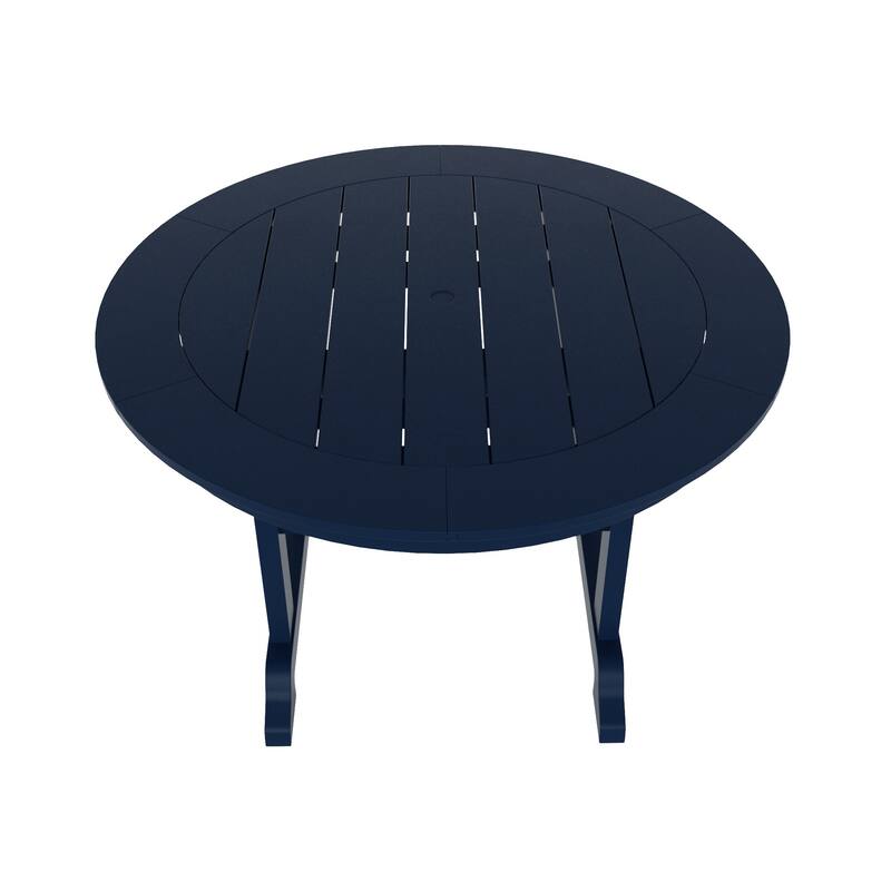 Polytrends Laguna Poly 5-Piece Outdoor Patio Round Table Garden Arm Chair Dining Set