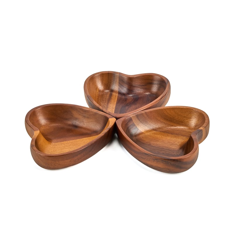 Nambe Set of 3 Heart Small Bowls - 4.75" x 5"