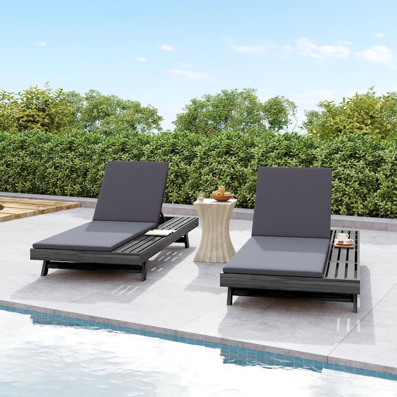 Christopher Knight Home - Molino Modern Outdoor Acacia Wood 4-Position Adjustable Chaise Lounge with Water-Resistant Cushion