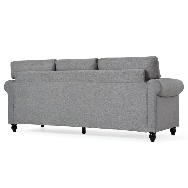 Upholstered 3-seater Sofa with Nailheads