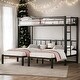 preview thumbnail 1 of 8, Twin XL over Twin & Twin Bunk Bed Metal Triple Bunk Bed, Black Black