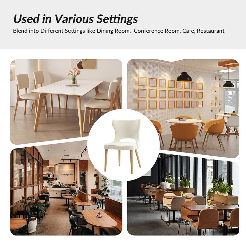 Rita Mid-century Modern Dining Chair with Solid Wood Legs Set of 6 by HULALA HOME