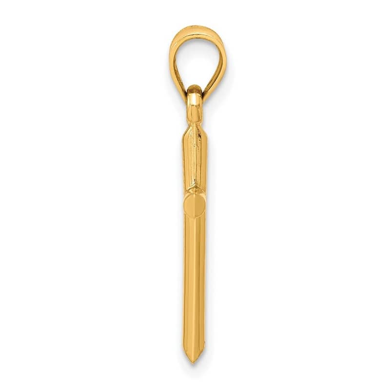 Curata 10k Yellow Gold 18" 12 x25mm Small Polished Latin Cross Necklace