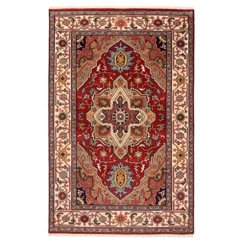 ECARPETGALLERY Hand-knotted Serapi Heritage Red Wool Rug - 5'1 x 7'11 - Red - 5'1 x 7'11