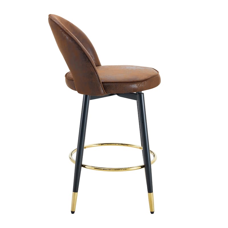 360°Rotatable Upholstered Bar Chair Side Chair Set Of 2