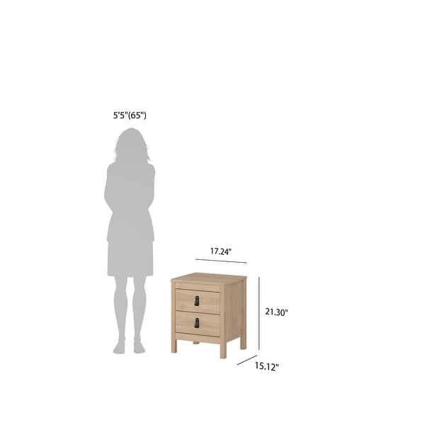 dimension image slide 0 of 8, Porch & Den Madrid 2-Drawer Nightstand