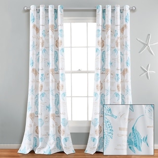 Lush Decor Harbor Life Light Filtering Window Curtain Panels Single - 84" x 52"