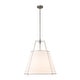 preview thumbnail 37 of 91, Mid Century 4-Light Conical Fabric Shade Lantern Pendant Ambient Light 23.6in - White Shade+Nickel Finish
