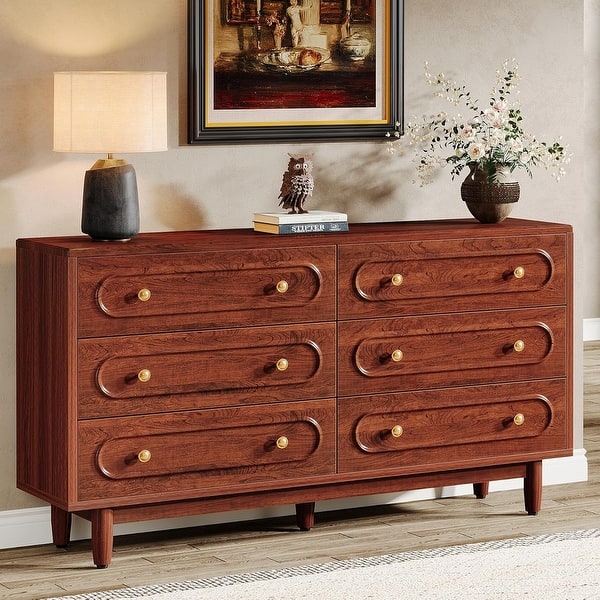 6-Drawer Dresser, 55 Inches Long Dresser Double Dresser for Bedroom - Bed  Bath & Beyond - 41162291