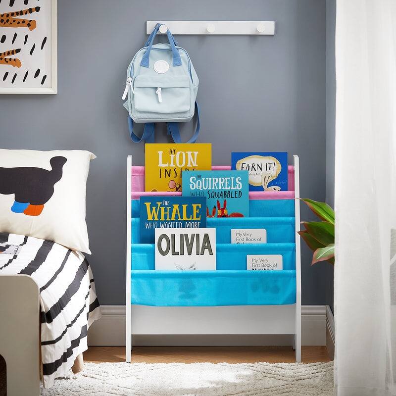 Haotian FRG225-W, Children Kids Bookcase Book Shelf Toy Standing Storage