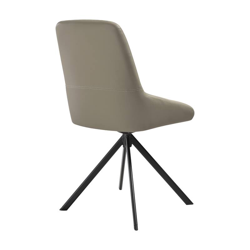 Esme Maverick 7 Piece Dining Set with Taupe Gray Faux Leather Chairs