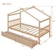 preview thumbnail 3 of 41, Twin Size Wooden House Bed with Drawers