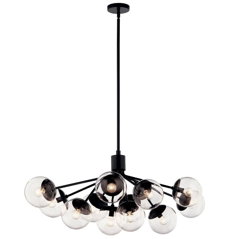 Kichler Lighting Silvarious Clear Glass Convertible Chandelier - 48 in - Black