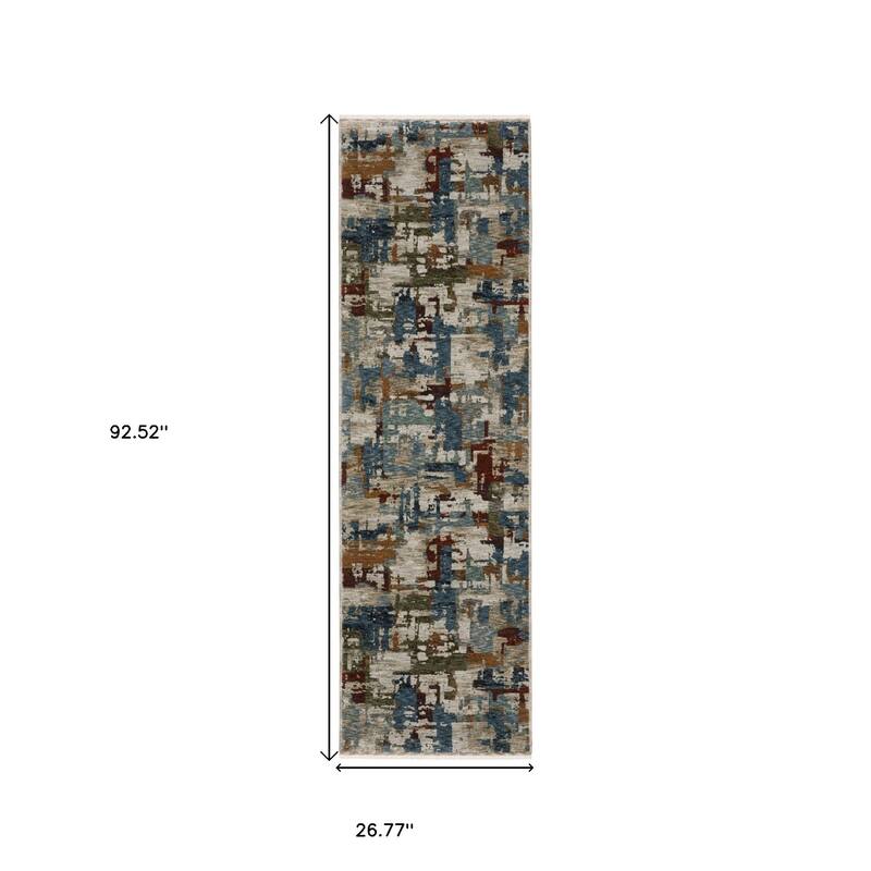 HomeRoots Abstract Modern Runner Area Rug